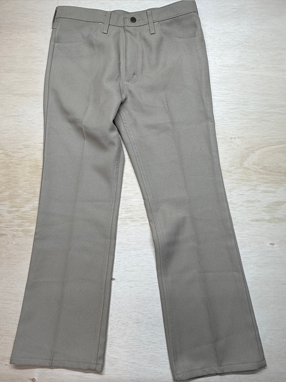 Vintage NWT Wrangler Rancher Boot Jeans Mens 34x29 Khaki Polyester Dress Pants